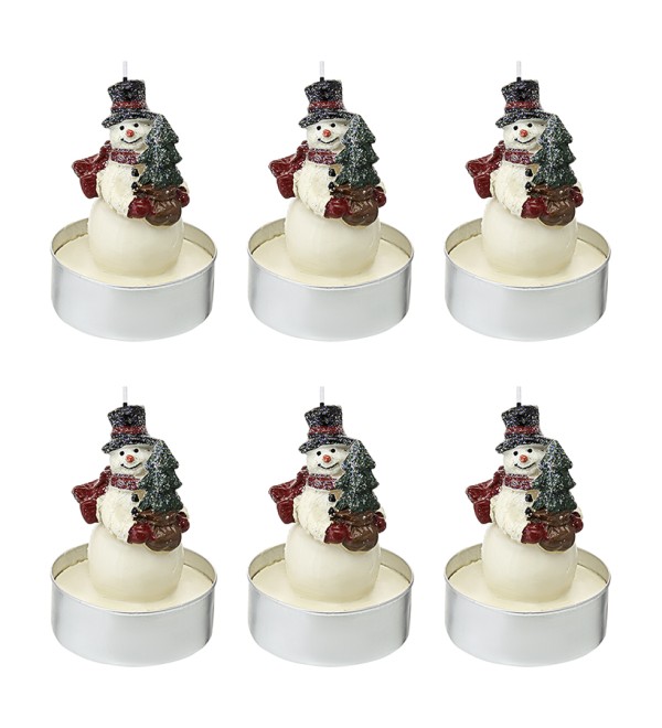Набор декоративных свечей festive snowman из коллекции new year essential, 6 шт.