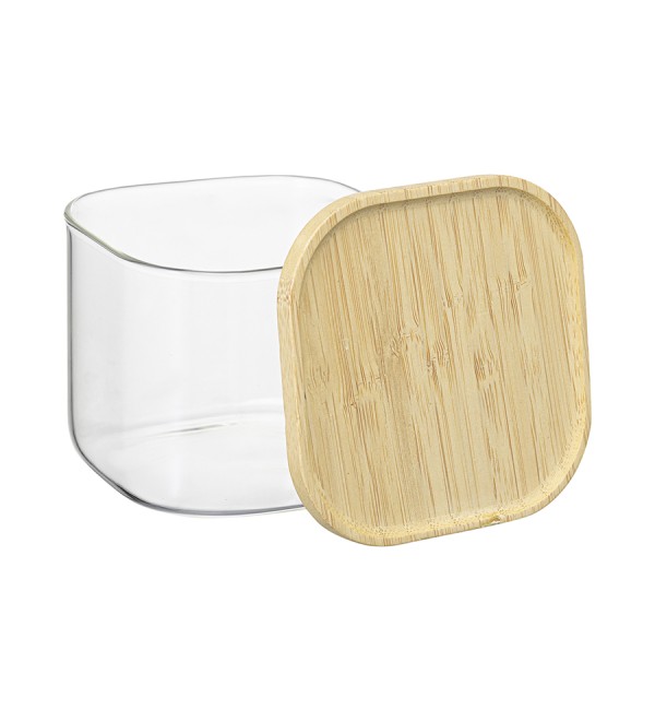 Банка для хранения квадратная glass bamboo, 600 мл