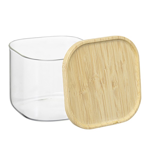 Банка для хранения квадратная glass bamboo, 600 мл