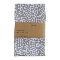Фартук из хлопка серого цвета с принтом Спелая Смородина из коллекции scandinavian touch, 70х85 см