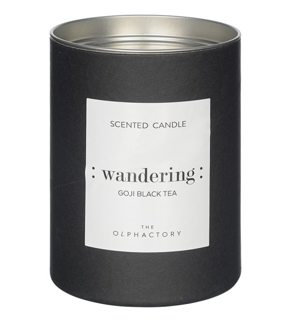 Свеча ароматическая the olphactory, wandering black, goji black tea (новая), 40 ч
