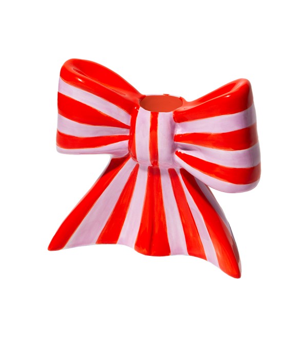 Подсвечник bow, 11х12х5 см, красно-белый