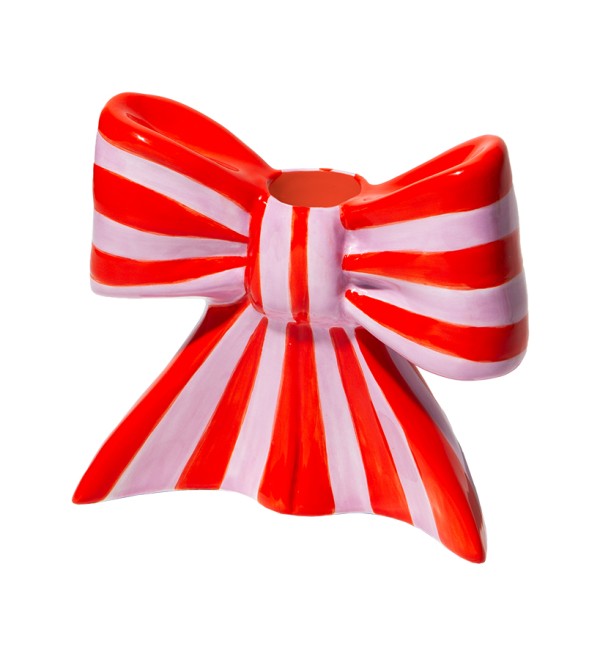 Подсвечник bow, 11х12х5 см, красно-белый