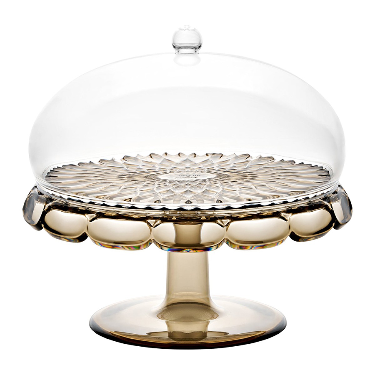 Блюдо для торта с крышкой vanity, D30 см, коричневое