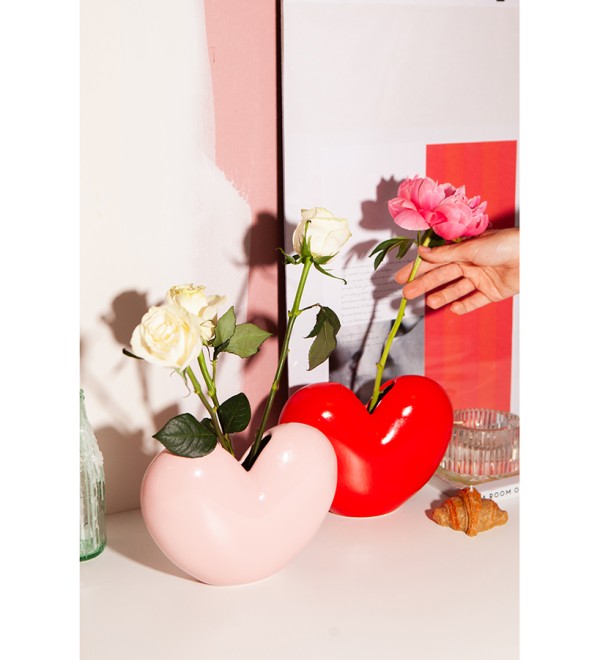 Ваза для цветов love, 15,5 см, светло-розовая