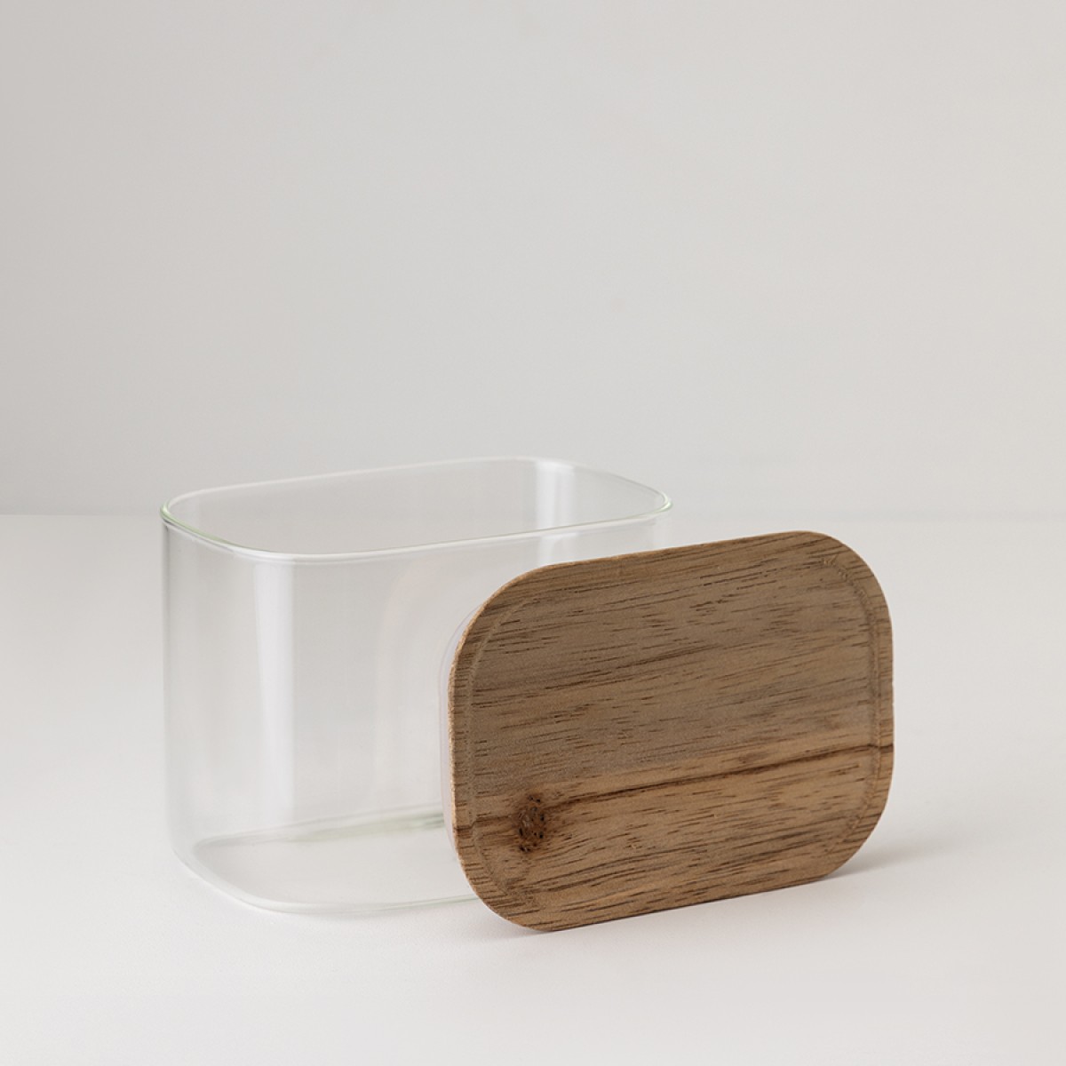 Банка для хранения прямоугольная glass acacia, 600 мл