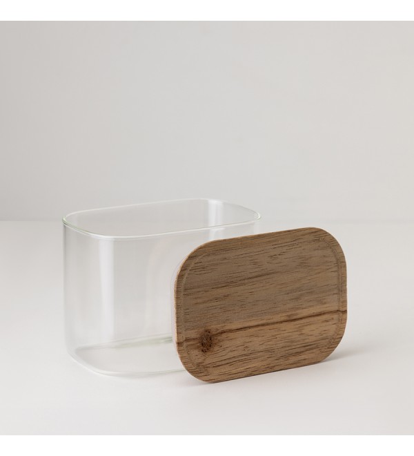 Банка для хранения прямоугольная glass acacia, 600 мл