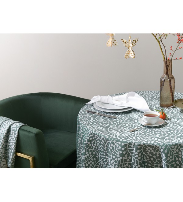 Салфетка из хлопка зеленого цвета с рисунком Спелая смородина, scandinavian touch, 53х53см