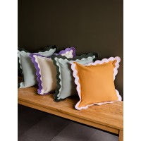 Чехол на подушку с контрастным кантом зеленого цвета из коллекции trendy ruffles, 40х40 см