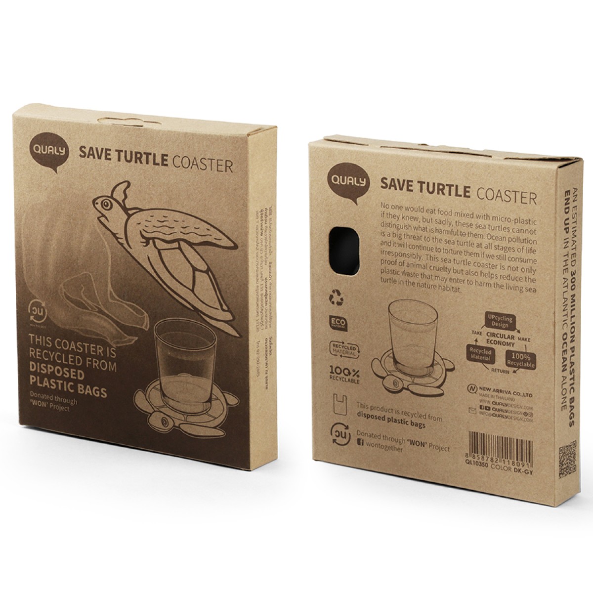 Подставка под стаканы save turtle, темно-серая