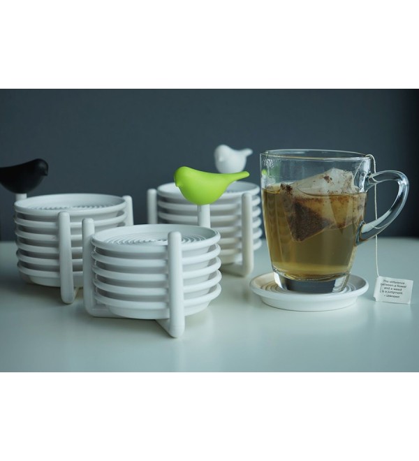 Набор подставок под чашки sparrow, белый/черный