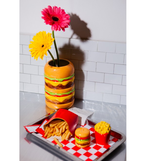 Ваза для цветов fast food, burger, 18 см