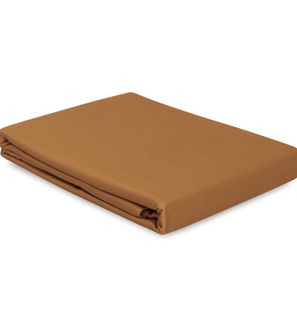 Простыня на резинке из сатина из коллекции meditation, caramel, 180х200х30 см