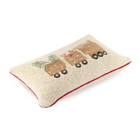 Подушка вязаная с новогодним рисунком Пряничный экспресс
из коллекции new year essential, 30х50 см