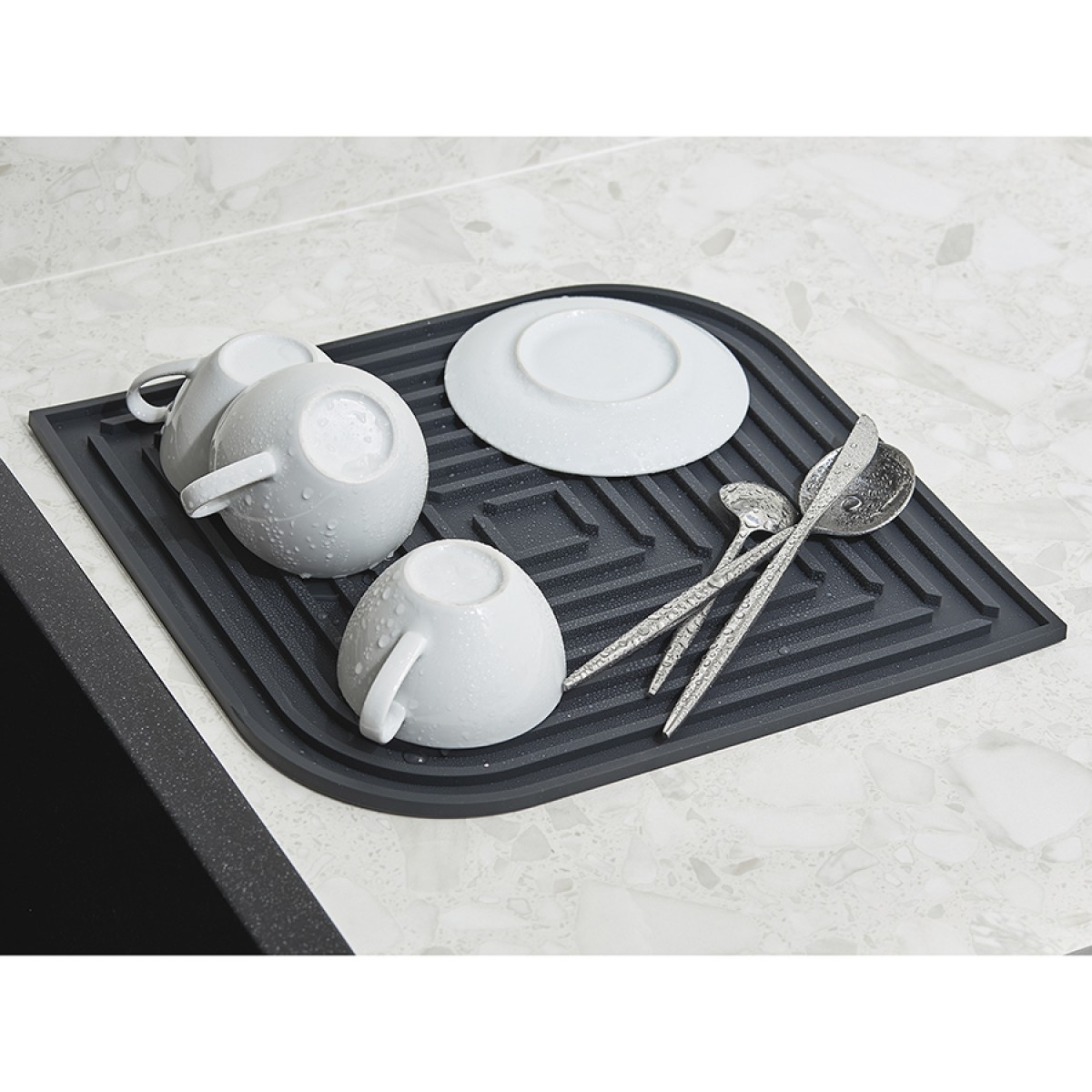 Коврик для сушки посуды dry flex, 34,6х44,6 см, графит