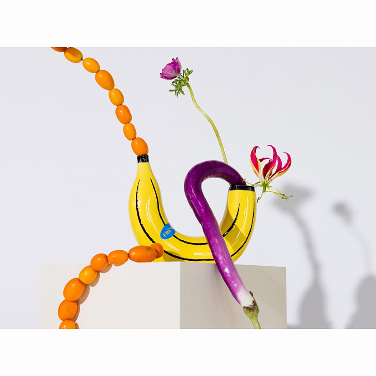 Ваза для цветов banana, 19 см, желтая