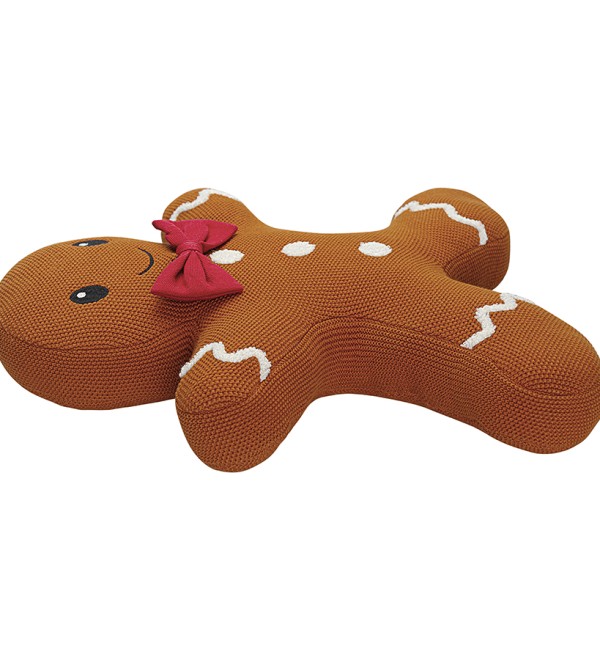 Подушка вязаная classy gingerbread из коллекции new year essential, 38х44 см