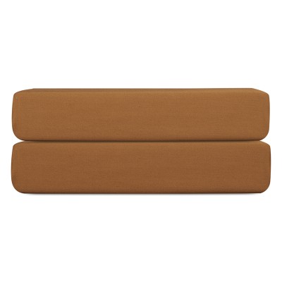 Простыня на резинке из сатина из коллекции meditation, caramel, 180х200х30 см