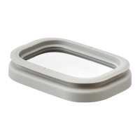 Банка для хранения прямоугольная vacuum glass, 1,75 л, светло-серая