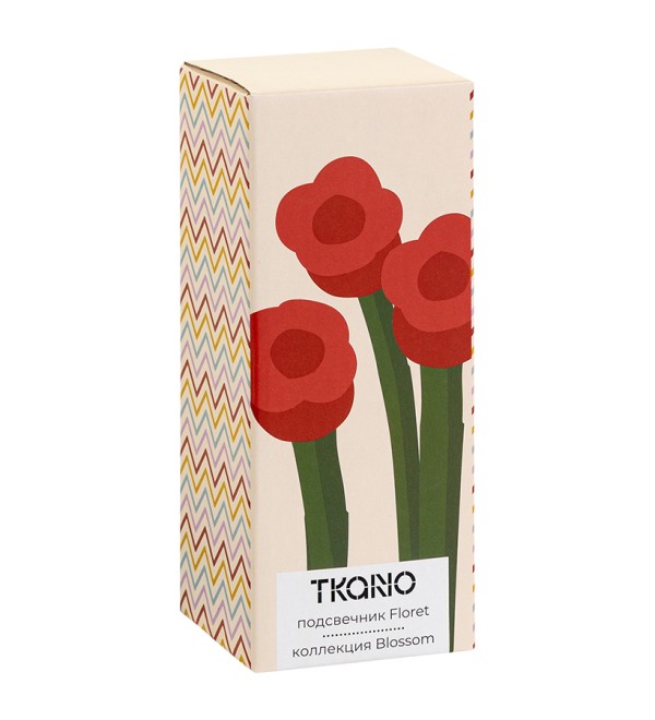 Подсвечник floret красного цвета из коллекции blossom, 18 см