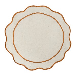 Салфетка под приборы anemone из коллекции trendy ruffles, D38 см, карри