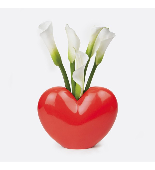 Ваза для цветов love, 15,5 см, красная