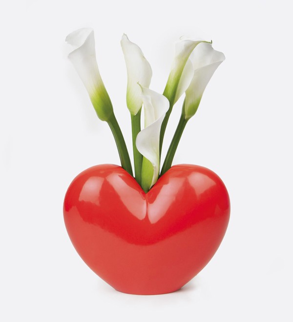 Ваза для цветов love, 15,5 см, красная