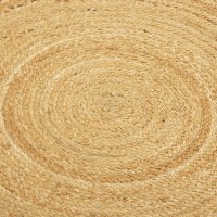 Ковер из джута круглый с вставками белого цвета из коллекции ethnic, 150см