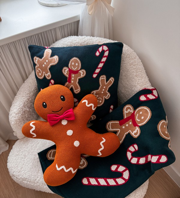 Подушка вязаная classy gingerbread из коллекции new year essential, 38х44 см
