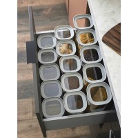 Банка для хранения квадратная vacuum glass, 1 л, светло-серая