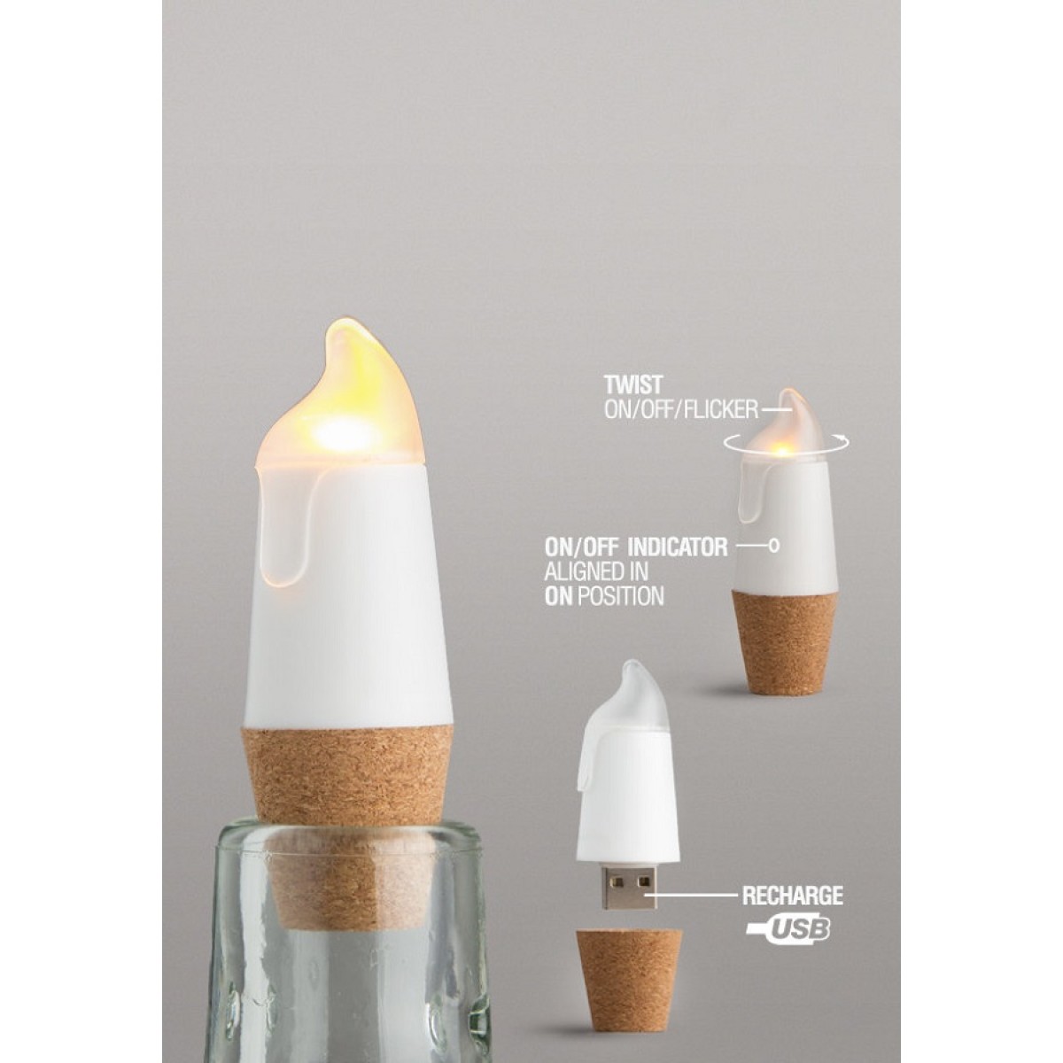 Пробка для бутылки bottlelight с подсветкой и usb