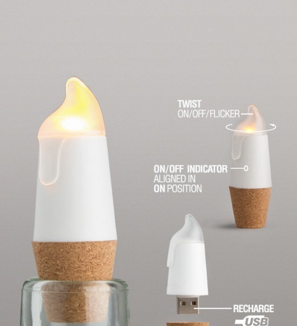 Пробка для бутылки bottlelight с подсветкой и usb