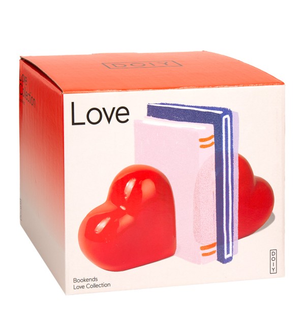 Держатель для книг love, 14х14 см, красный, 2 шт.