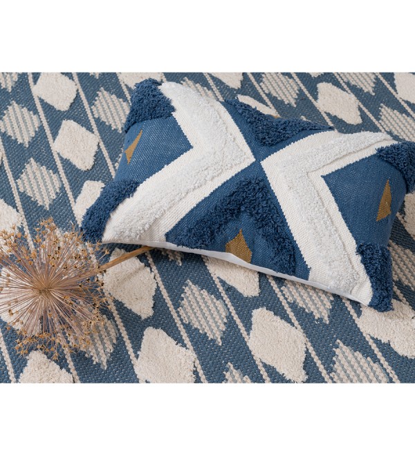 Ковер из хлопка синего цвета argyle из коллекции ethnic, 160х230 см