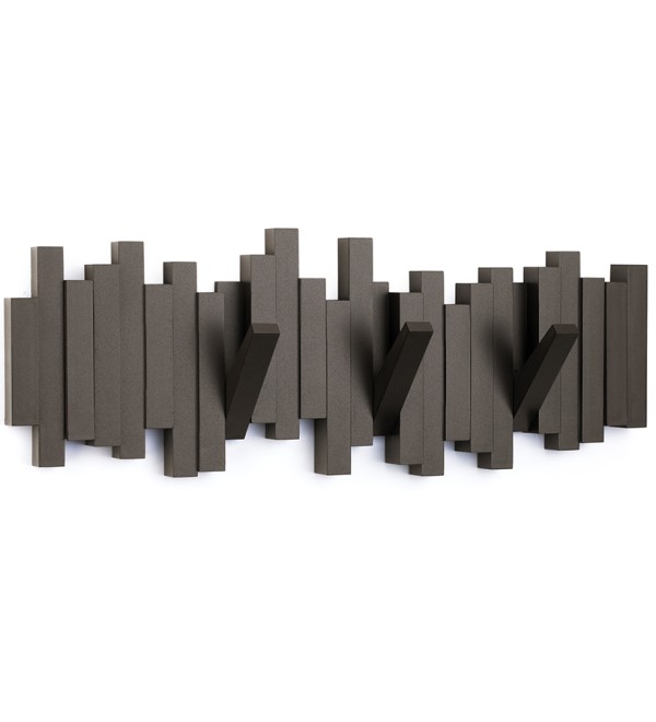 Вешалка настенная sticks, 49,3 см, эспрессо, 5 крючков
