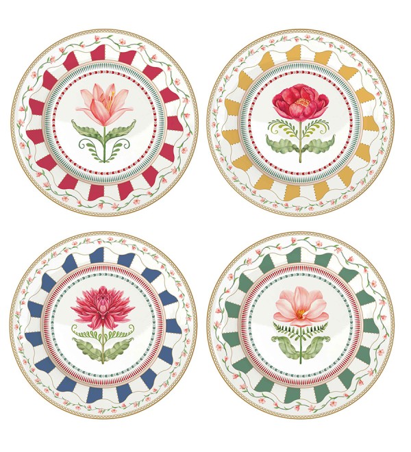 Набор десертных тарелок flowery, 19 см, 4 шт.