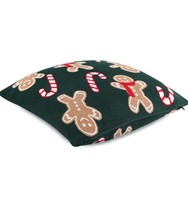 Подушка вязаная с новогодним рисунком gingerman из коллекции new year essential, 45x45 см