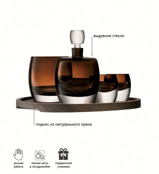 Набор для виски whisky club, коричневый, 5 пред.