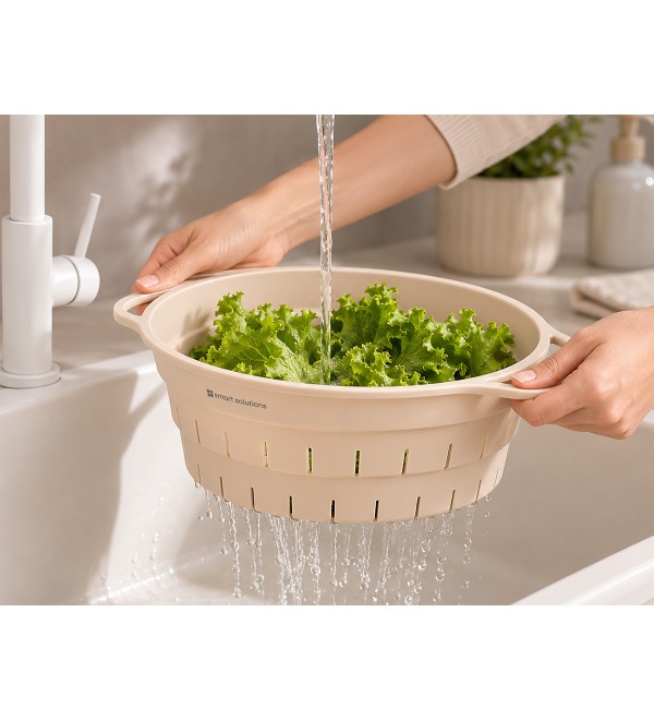 Дуршлаг складной силиконовый smart helper, D25,5 см, карамель