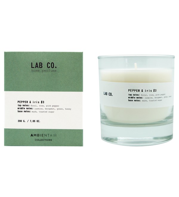 Свеча ароматическая  lab co, pepper&iris, 40 ч