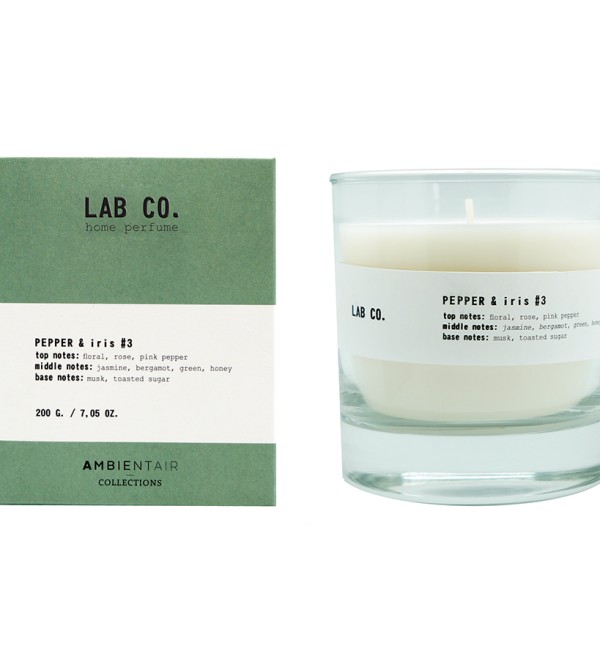 Свеча ароматическая  lab co, pepper&iris, 40 ч