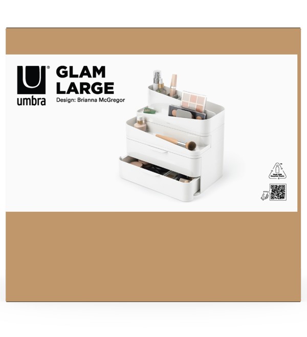 Органайзер-косметичка glam, 27х25 см, белый/серый