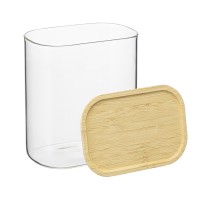 Банка для хранения прямоугольная glass bamboo, 950 мл