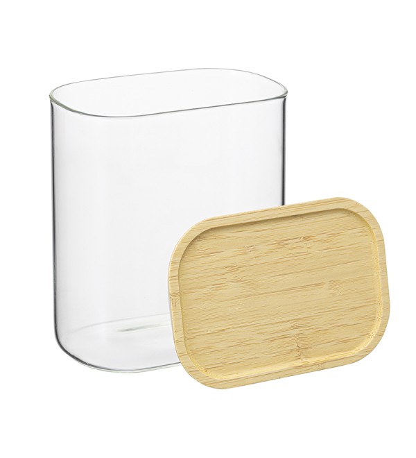 Банка для хранения прямоугольная glass bamboo, 950 мл