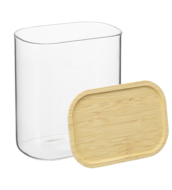 Банка для хранения прямоугольная glass bamboo, 950 мл