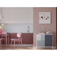 Стул с обивкой saga, рогожка, розовый