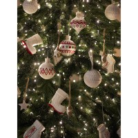 Набор ёлочных украшений с подсветкой festive embroidery из коллекции new year essential, 4 шт.