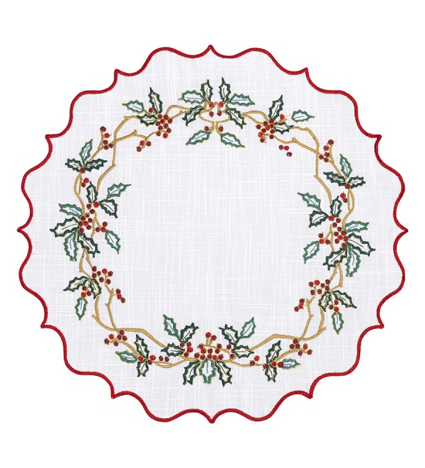 Набор из двух салфеток под приборы festive wreath из коллекции new year essential, D38 см