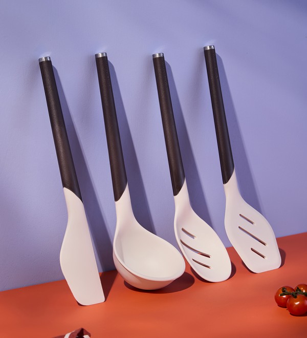 Лопатка с прорезями smartchef, 32 см, бежевая/бордовая