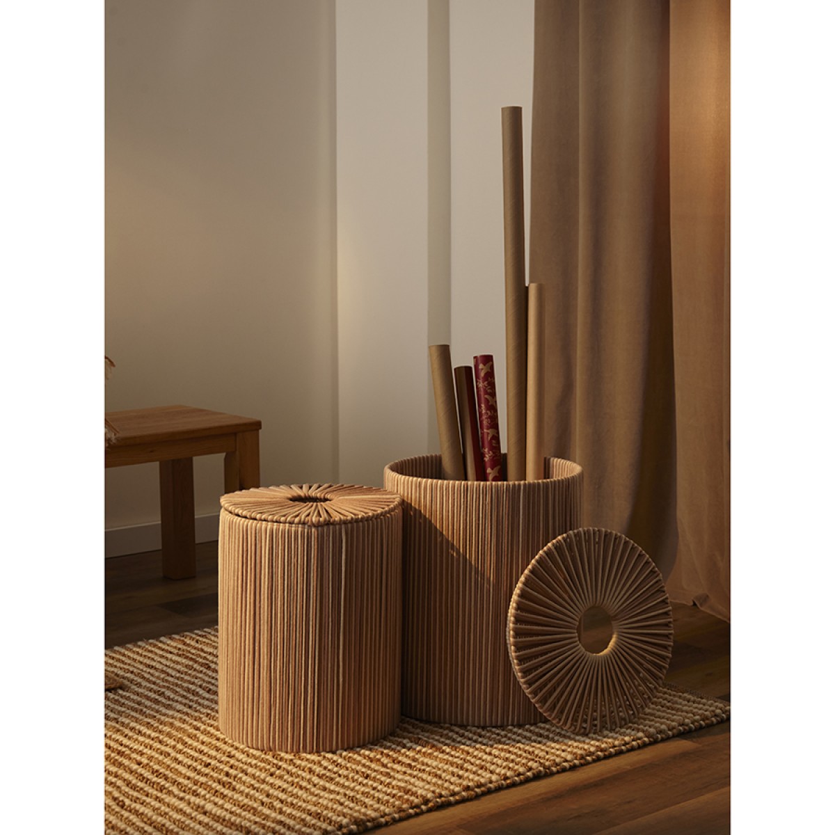 Корзина плетеная dholak beige из коллекции ethnic, размер l